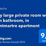 Very Large Private Room With Own Bathroom, In Montmartre Apartment