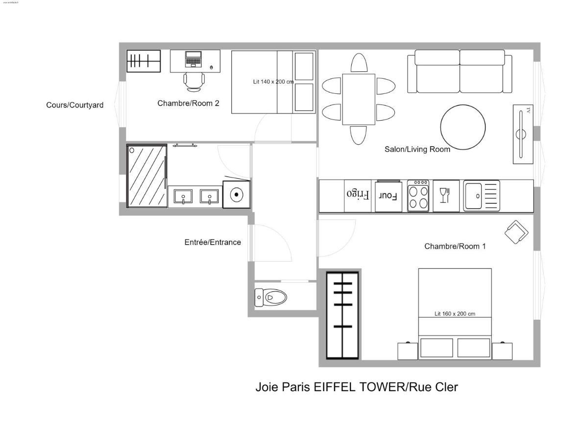 Joie Tour Eiffel - Rue Cler Apartment Paris