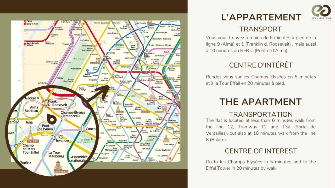 Champs Elysees!montaigne, New Luxurious 6pers Flat *