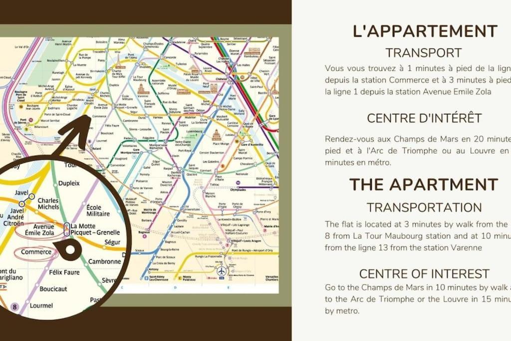 Apartamento 0#appart 4pers#1 Bedroom#paris 15#commerce#ac