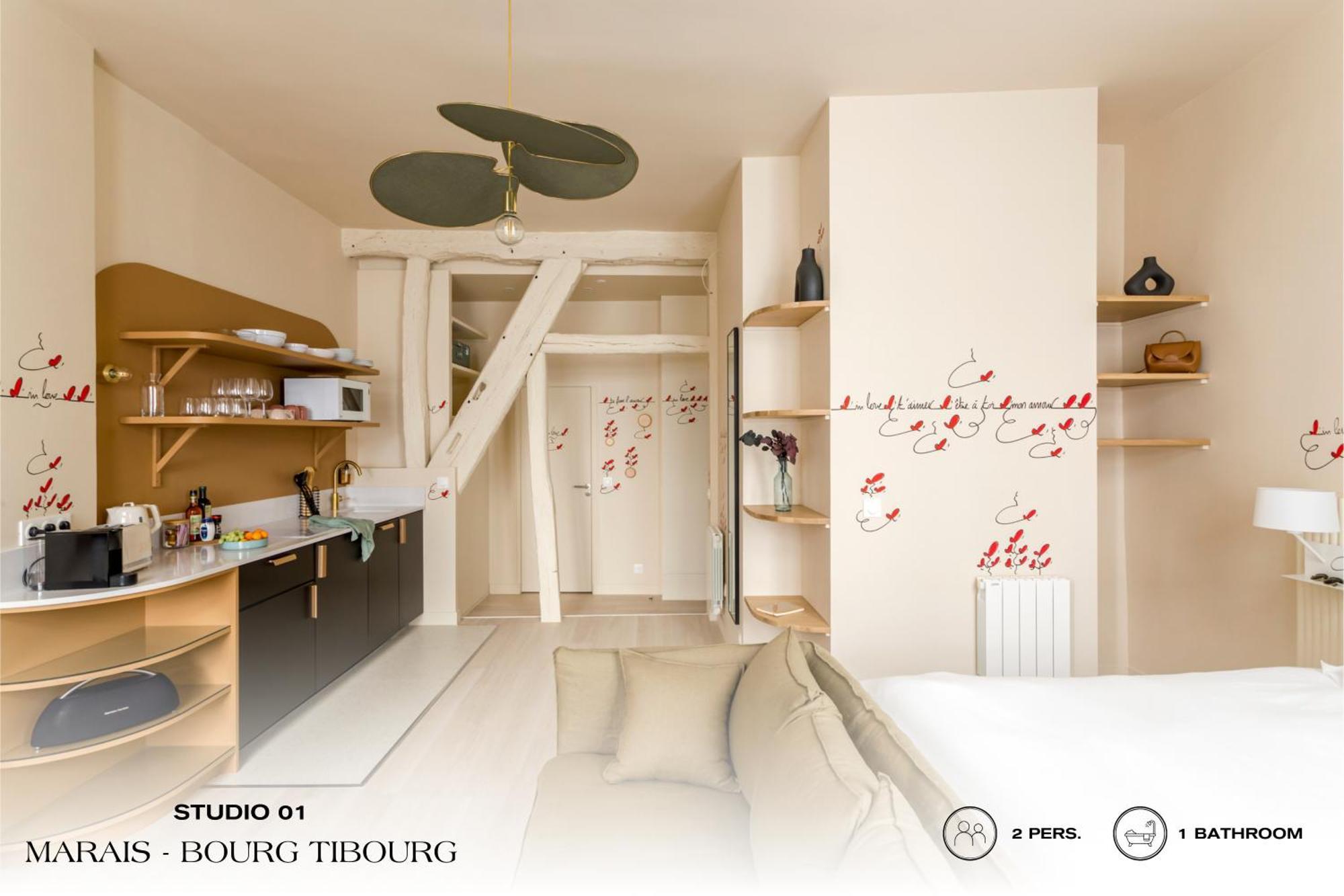 Apartamento Beauquartier - Marais, Bourg Tibourg Paris