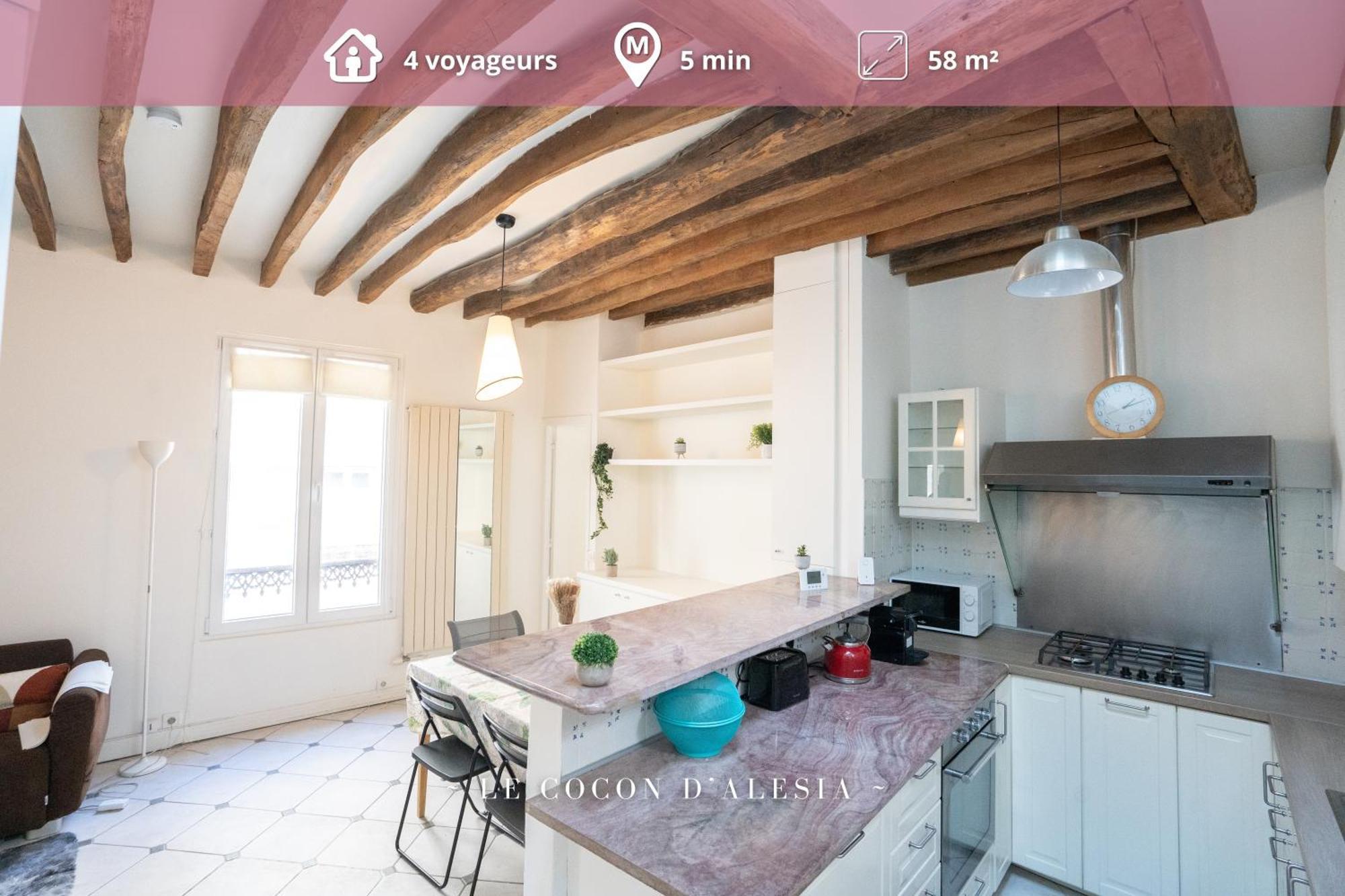 Le Cocon D'alesia ~ T3 Cosy Proche Ligne 4 Appartement Paris