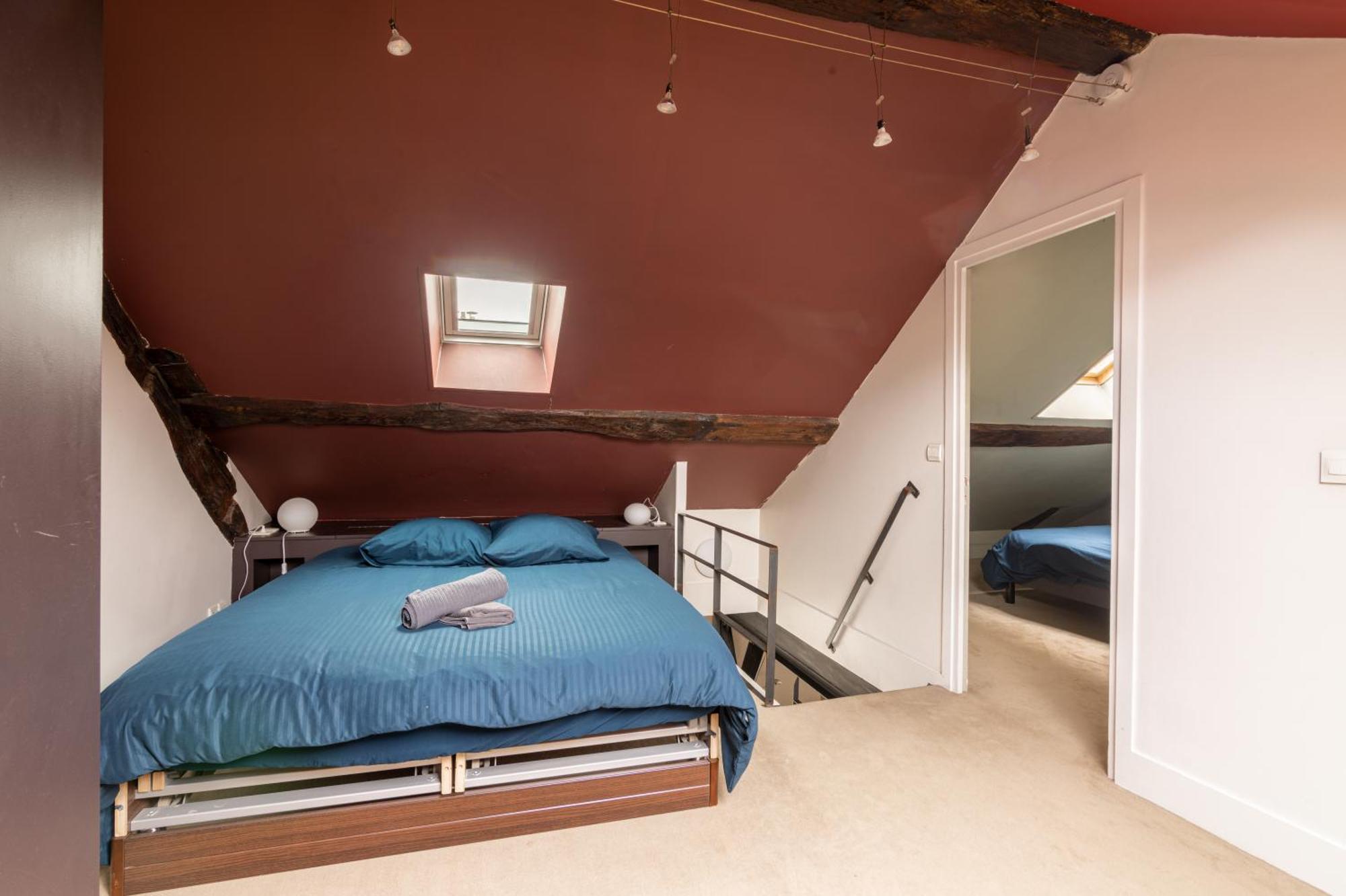 Appartement Quartier Mezzanine & 1br Le Marais Temple Free Netflix Paris