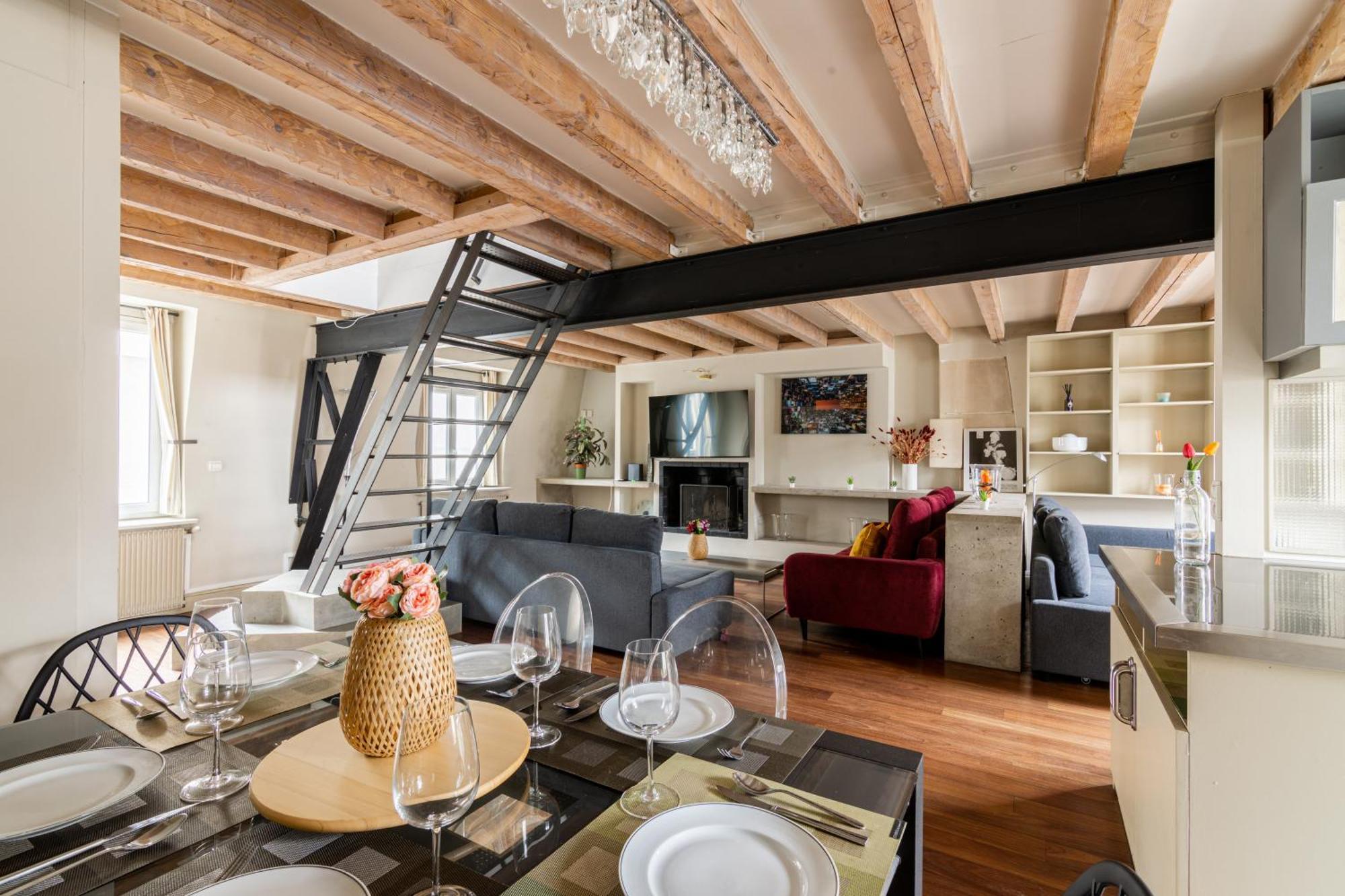 Quartier Mezzanine & 1br Le Marais Temple Free Netflix Appartement *