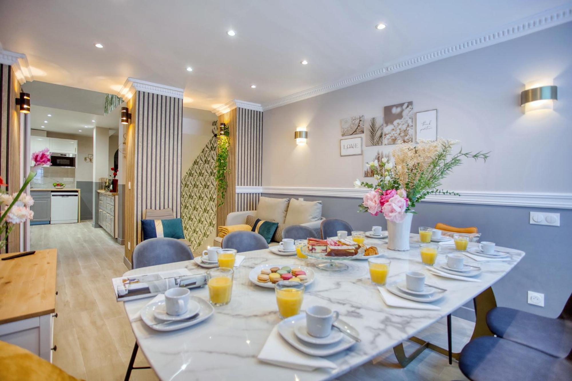 Elegant Triplex In - Ideal For 10 - Aircon Apartment Paris