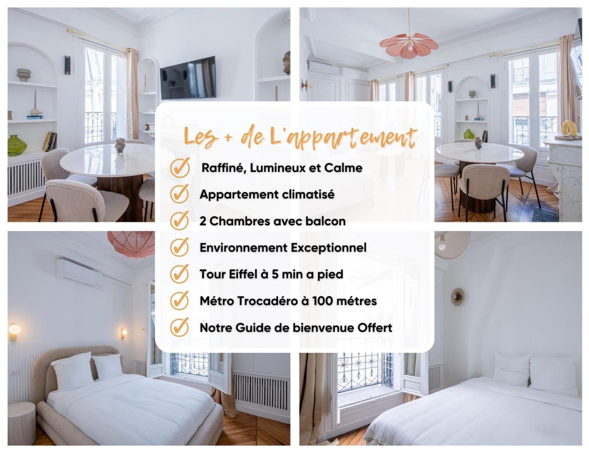 Apartamento Le Trocadero - 5 Minutes A Pied De La Tour Eiffel - Place Trocadero - 5 Personnes - Cadre Exceptionnel - Entierement Climatise Paris