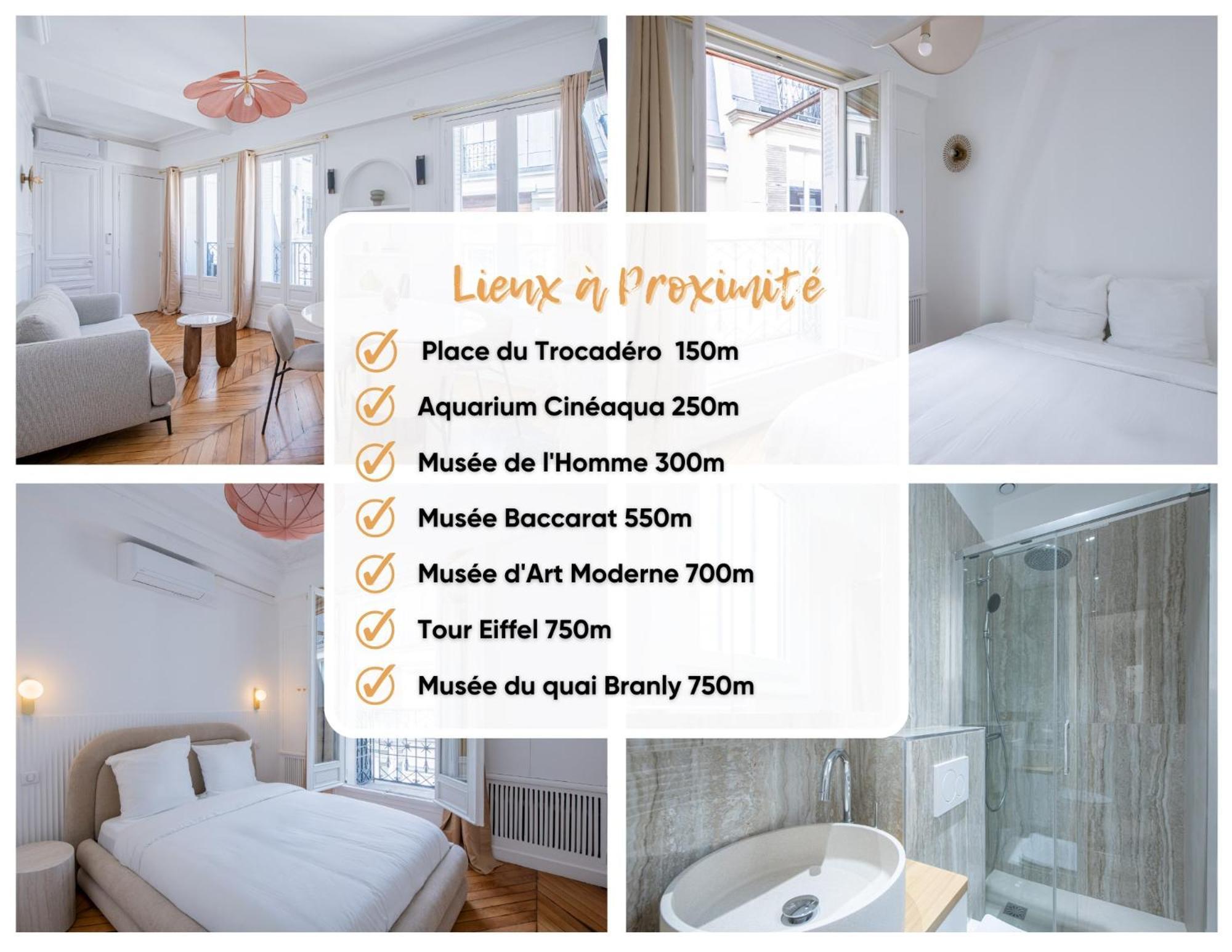 Le Trocadero - 5 Minutes A Pied De La Tour Eiffel - Place Trocadero - 5 Personnes - Cadre Exceptionnel - Entierement Climatise Apartamento Paris