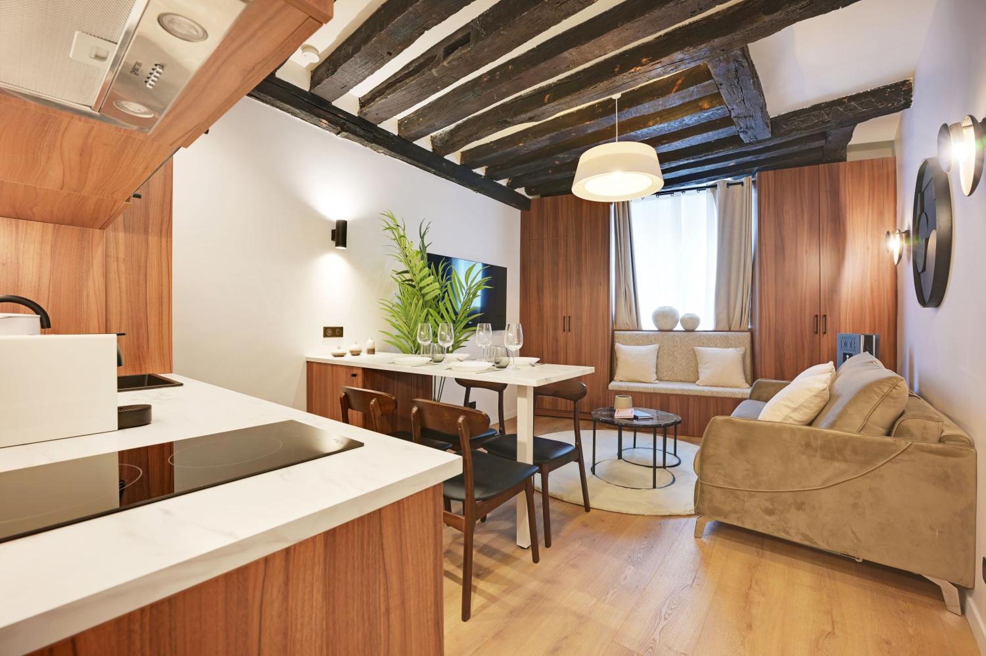 Chic - 1br-4p -ac- Marais-vosges Apartment *