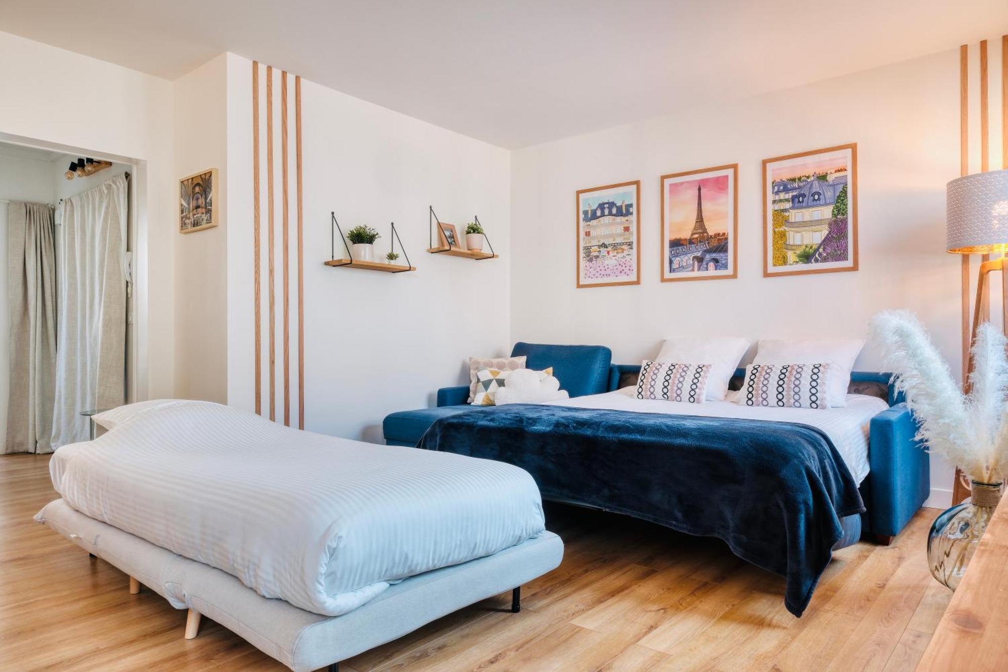Apartment Myjolieparishome - King Size Bed, Ac Living Room, Balcony *