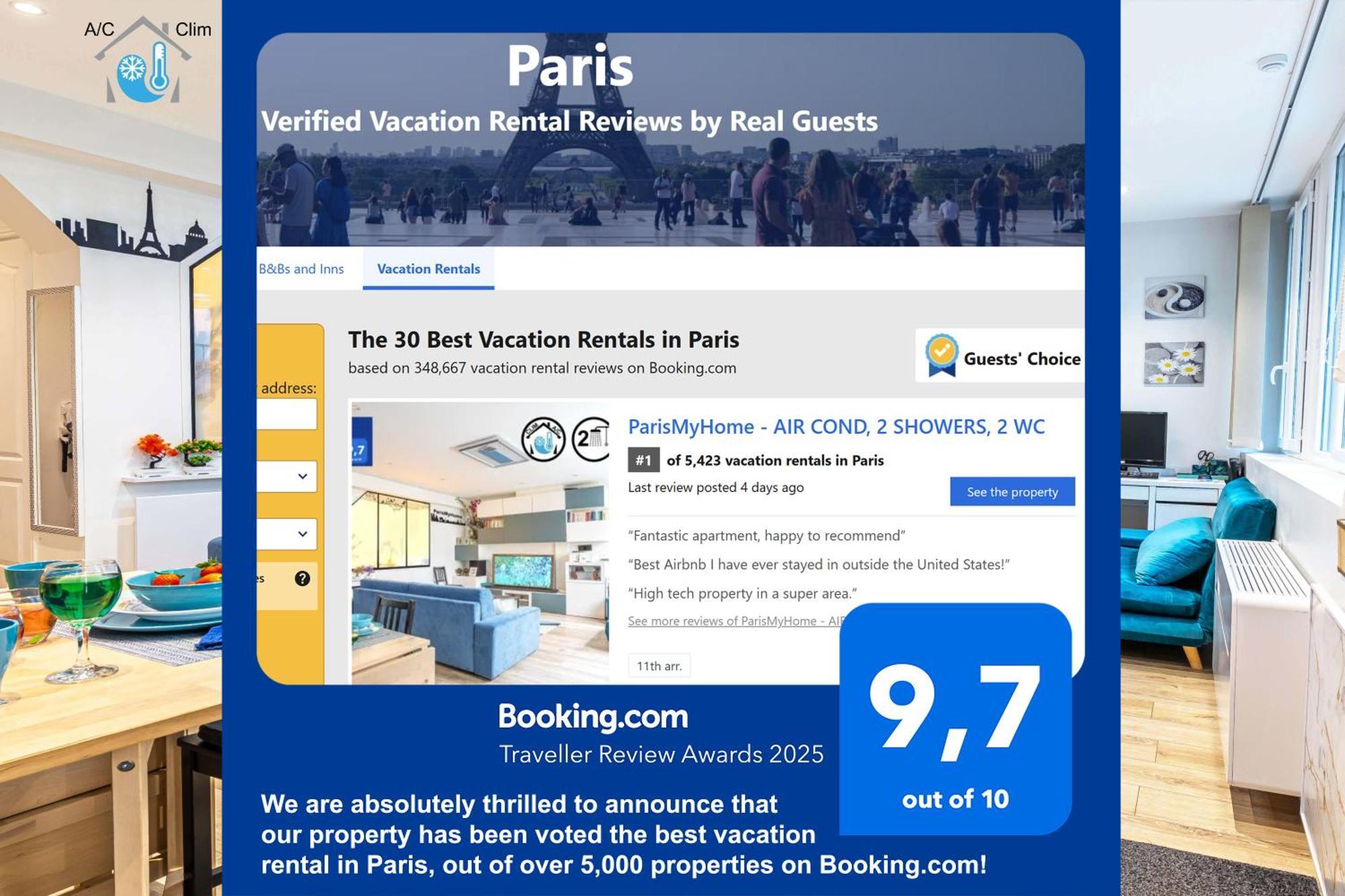 Apartment Parismyhome - Air Cond, 2 Showers, 2 Wc *