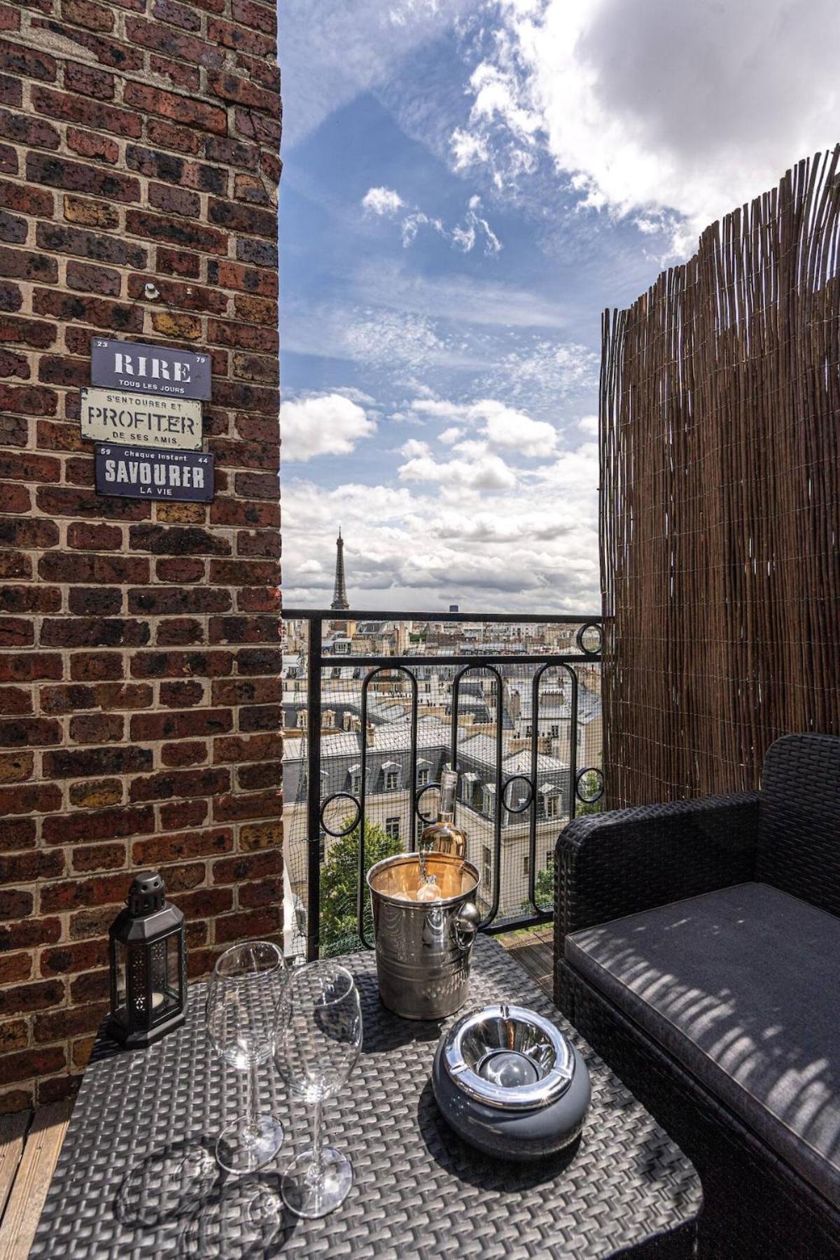 Terrasse Vue Incroyable Sur Tour Eiffel *